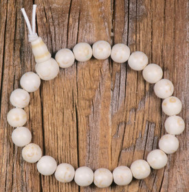 Rannekoru magnesiitti luonnonvalkoinen 8mm 17cm Buddharannekoru