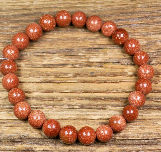 Aventuriini rannekoru, punaruskea kimalteva kultavirta 8mm