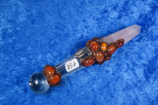 Chakrahoitosauva karneoli, vuorikide ja ruusukvartsikärki 85H