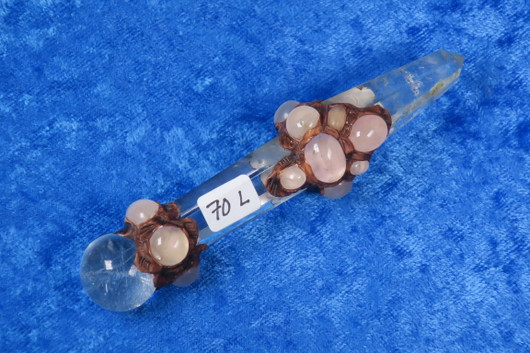 Chakrahoitosauva ruusukvartsit ja vuorikide. 70L