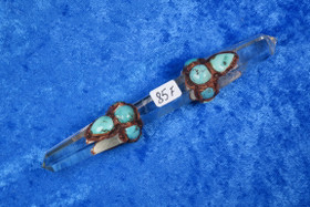 Chakrahoitosauva turkoosi ja vuorikide 12,5cm kaksikärkinen  85F