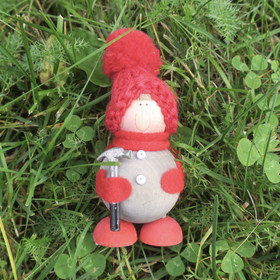 Sirkka-tonttu ja vasara 8cm joulukoriste