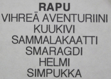 Taulu RAPU CANCER onnenkivet A