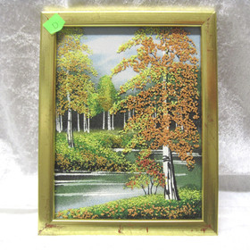 Kivimurskataulu jokimaisema syksyllä, ruskaa, koivuja D