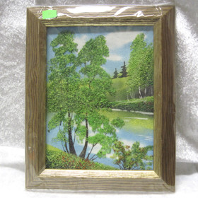 Kivimurskataulu jokimaisema ja koivuja kesällä K