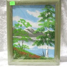 Kivimurskataulu Lapin järvimaisema puineen O