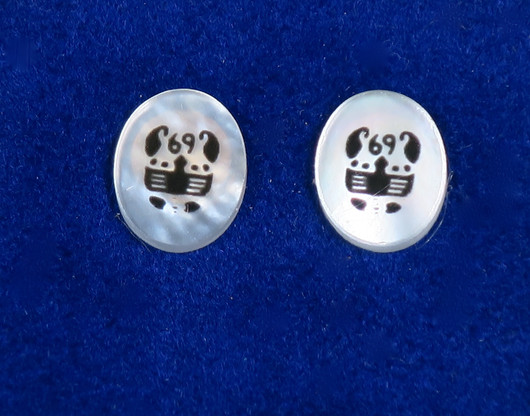  Nappikorvakorut RAPU CANCER 925-hopea ja simpukka