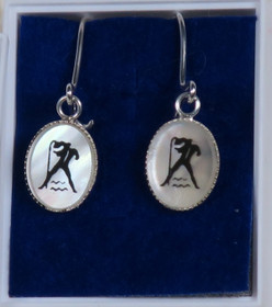 Korvakorut VESIMIES  AQUARIUS simpukka ja 925-hopea