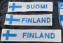 Hihamerkki FINLAND  Suomen lippu 23x118mm patch