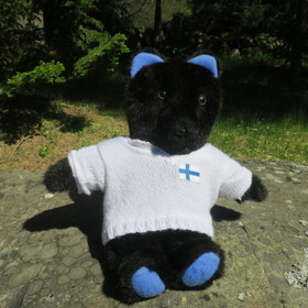 Pehmolelu nalle, mustakarhu 45cm. Suomalaista käsityötä