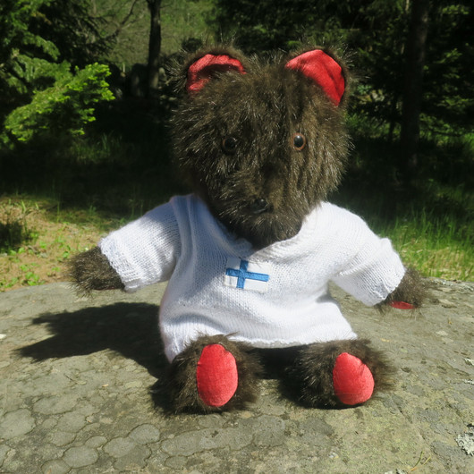 Pehmolelu ruskeakarhu 45cm, suomalaista käsityötä