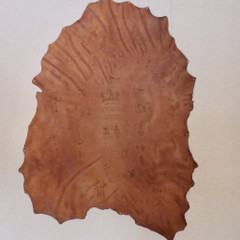 Poronnahka 140x100cm johon poltettu noitarumpumerkkejä selityksineen