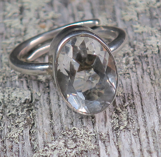 Hopeasormus vuorikide viistehiottu, ovaali 10x14mm, 18mm säädettävä