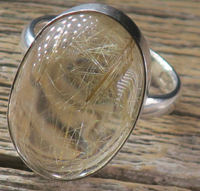 Hopeasormus rutiilikvartsi 19mm