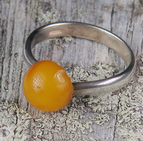 Hopeasormus meripihka pyöreä 19.5mm