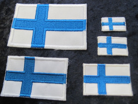 Hihamerkki 16x25mm Suomen lippu patch