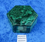 Malakiittirasia 6-kulmainen 9cm, korkeus 4cm 2.laatu