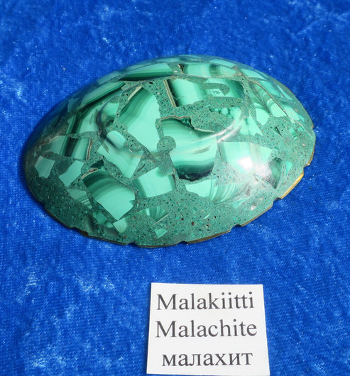 Malakiitti kivilautanen, soikea 7x9cm