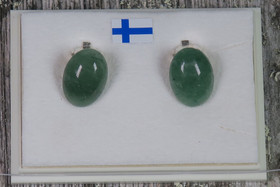 Klipsikorvakorut vihreä aventuriini ovaali 