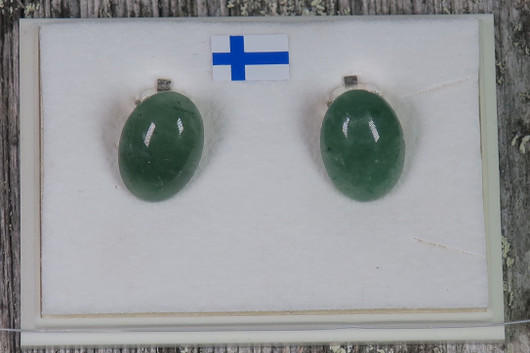Klipsikorvakorut vihreä aventuriini ovaali 