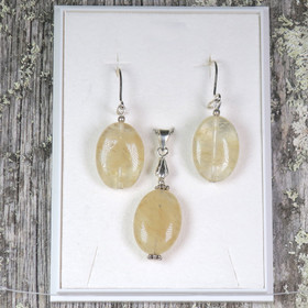 Korusetti sitriini korvakorut ja riipus SET3