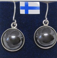 Hopeakorvakorut hematiitti 10mm pyöreä 