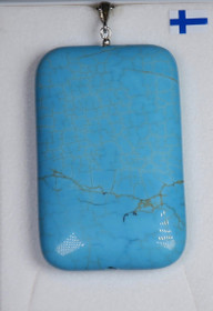 Riipus magnesiitti turkoosivärjätty KOOKAS kivi 54x34mm