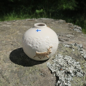 Maljakko talviporo, pieni pyöreä keramiikkavaasi