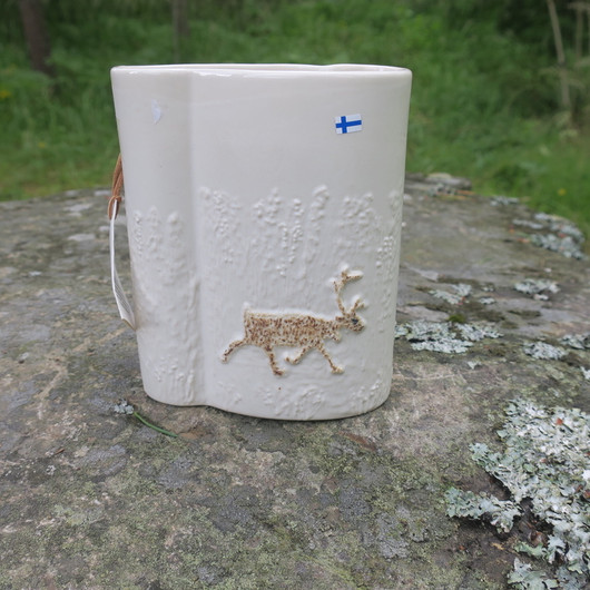 Maljakko talviporo, korkeus 14cm, keramiikkaa