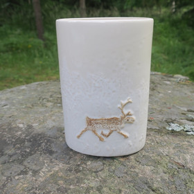 Maljakko talviporo, korkeus 16cm, keramiikkaa