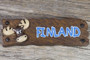 Magneetti Finland, hirvi 85x30mm puukyltti