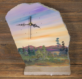 Pöytäkello maisemamaalaus kivikello Martt Kumpulainen nro3