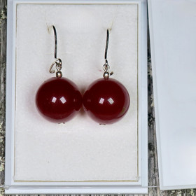 Korvakorut akaatti 14mm punainen KARPALO ko2