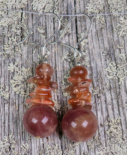 Korvakorut mansikkakivi ja aurinkokivi Sun7