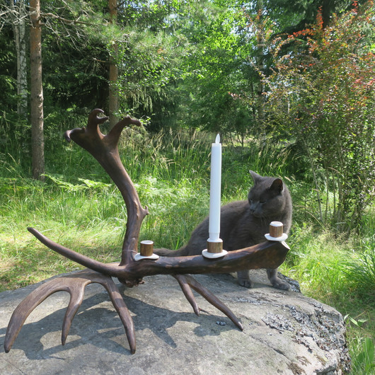 Kynttilänjalka poronsarvi 3 kynttilälle, ISO