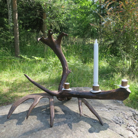 Kynttilänjalka poronsarvi 3 kynttilälle, ISO