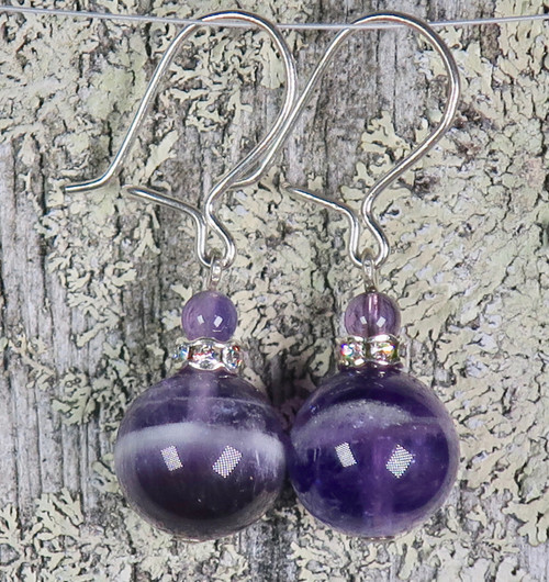 Korvakorut ametisti tumma, zirkonikoristein SAANA 10z4