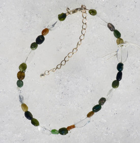 Rannekoru topaasi ja monivärinen turmaliini 19-24cm.TOPA1