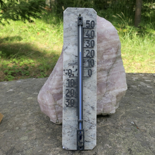 Lämpömittari marmori 30x7cm iso harmaankirjava  MAR-X