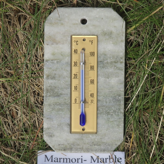 Lämpömittari marmori 11x6cm vihertävä MAR-P