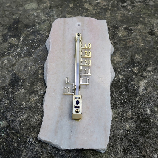 Lämpömittari marmori 16x7cm vaalea lohkoreunat MAR-R