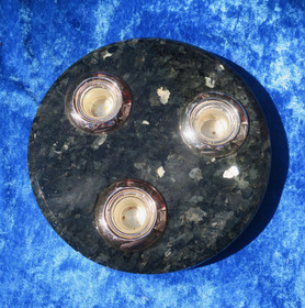 Kynttilänjalka larvikiitti 3 kruunukynttilälle 17,5cm