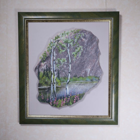 Kivimurskataulu rantakoivut  kehys vihreä CBB