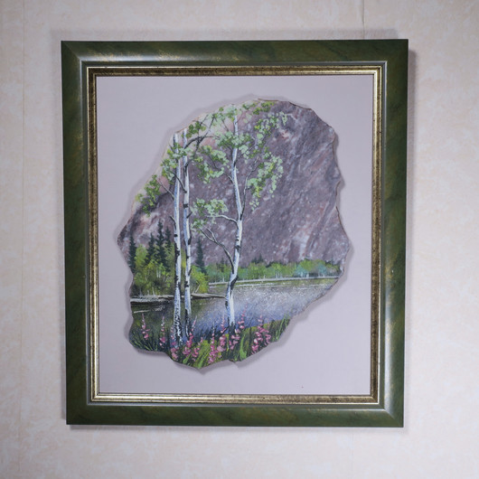 Kivimurskataulu rantakoivut  kehys vihreä CBB