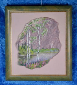 Kivimurskataulu rantakoivut  kehys vihreä CBB