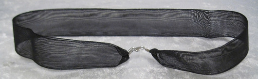 Riipusnauha musta, kaksinkertainen 43cm leveys 25mm,  lukko 925-hopea