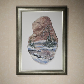 Kivimurskataulu lapin jokimaisema talvella JHT