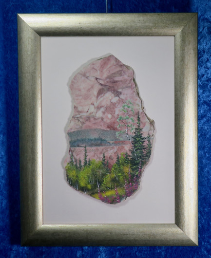 Kivimurskataulu  iltarusko lapin metsämaisema JBB