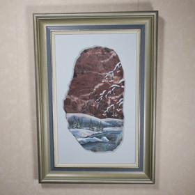 Kivimurskataulu Pihlajanmarjat tunturimaisema talvella XTK