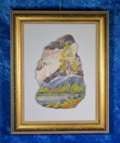 Kivimurskataulu erämaajärven ruska, keltainen koivu DBB